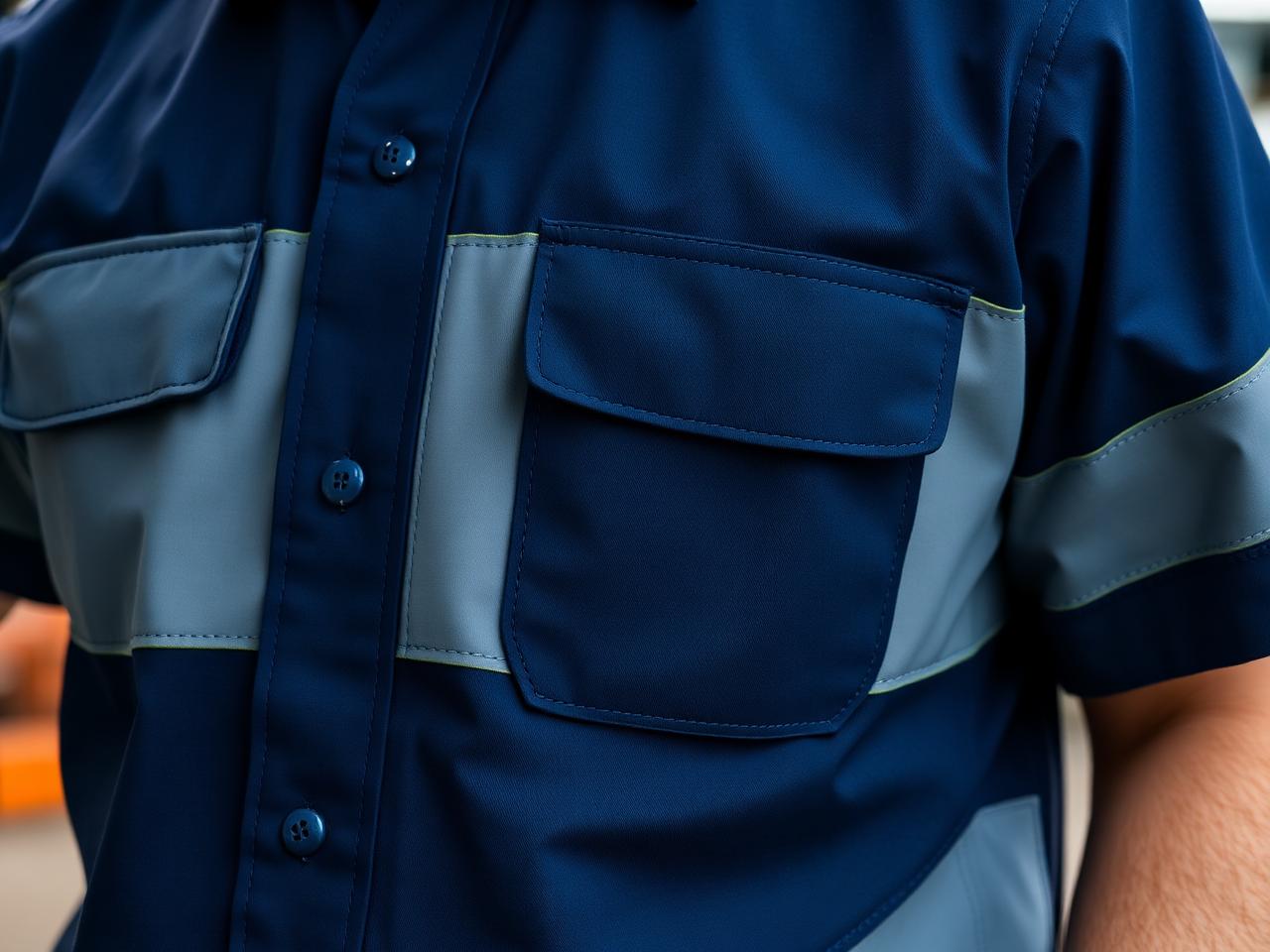 Detalhe de uniformes industriais fabricados pela Innovare Uniformes